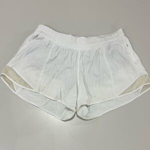 Lululemon White Performance Athletic Shorts with Breathable Fabric Size 10